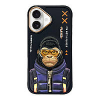 Чохол TPU+PC Nimmy 3D with Metal Buttons для iPhone 16 Колір Gorilla Black florentia