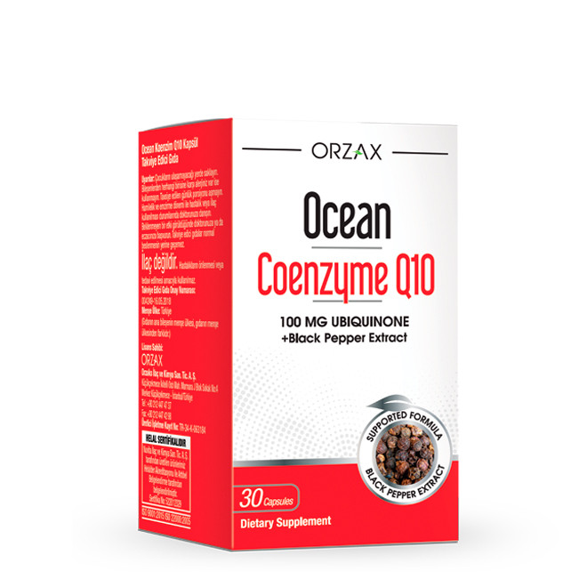 Orzax Coenzyme Q10 / Коензим Q10 убіхінон 100 мг із екстрактом чорного перцю 30 капсул