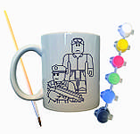 Набір для творчості кружка розмальовка "Копи із Інтернет Гри" 330 мл біла, фото 2