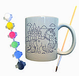 Набір для творчості кружка розмальовка "Казковий Єдиноріг" 330 мл біла, фото 2