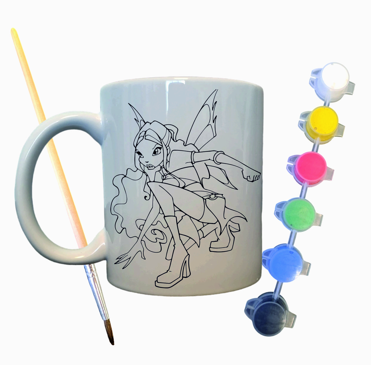 Набір для творчості кружка розмальовка "Чарівна Фея" 330 мл біла, фото 1