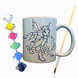 Набір для творчості кружка розмальовка "Чарівна Фея" 330 мл біла, фото 2