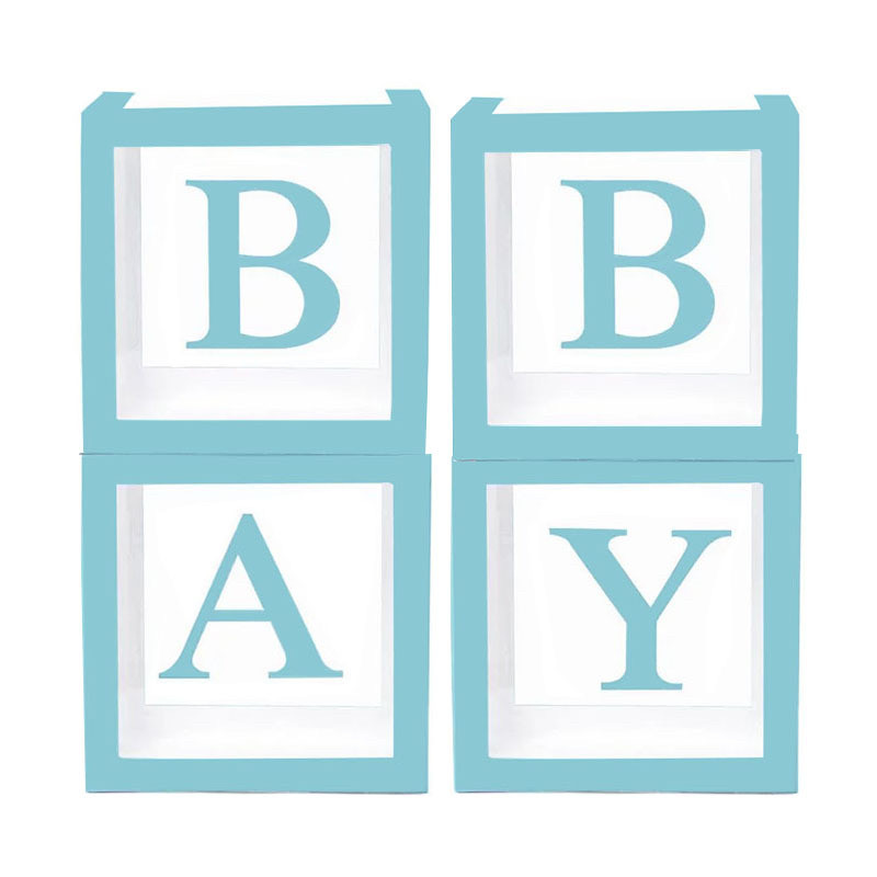 Набір коробок для повітряних куль "BABY" колір блакитний, фото 1