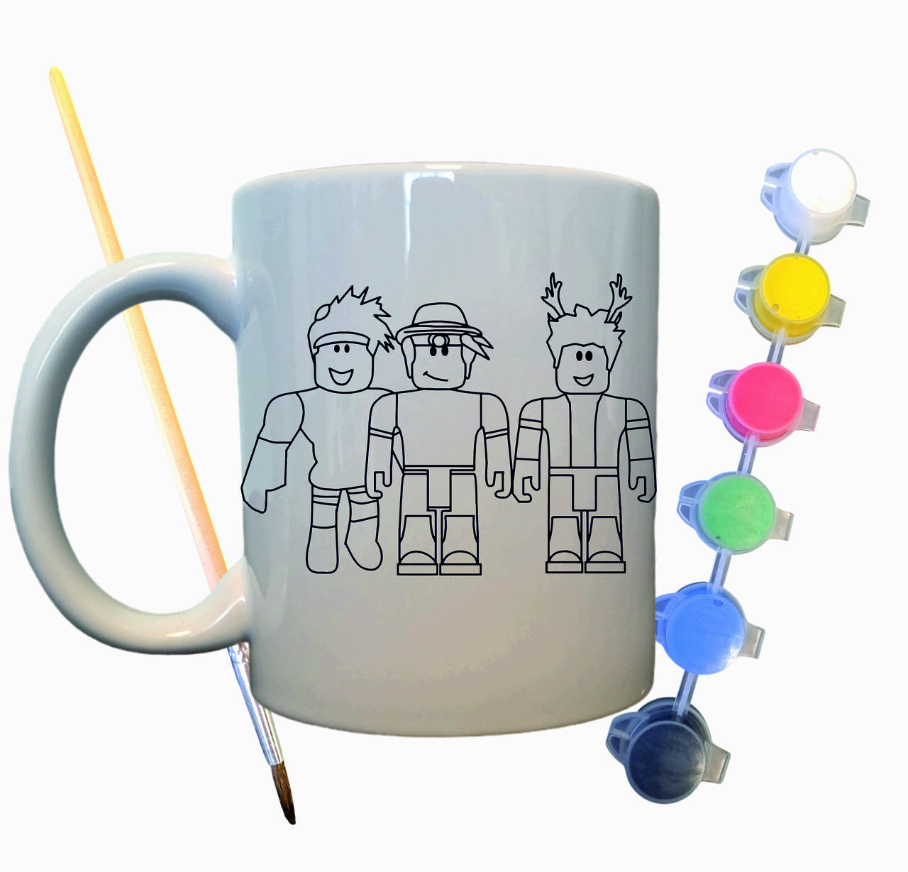 Набір для творчості кружка розмальовка "Компютерна гра" 330 мл біла, фото 1