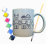 Набір для творчості кружка розмальовка "Компютерна гра" 330 мл біла, фото 2