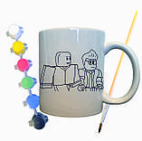 Набір для творчості кружка розмальовка "Віртуальна гра" 330 мл біла, фото 2