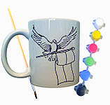Набір для творчості кружка розмальовка "Голуб миру в Україні" 330 мл біла, фото 2