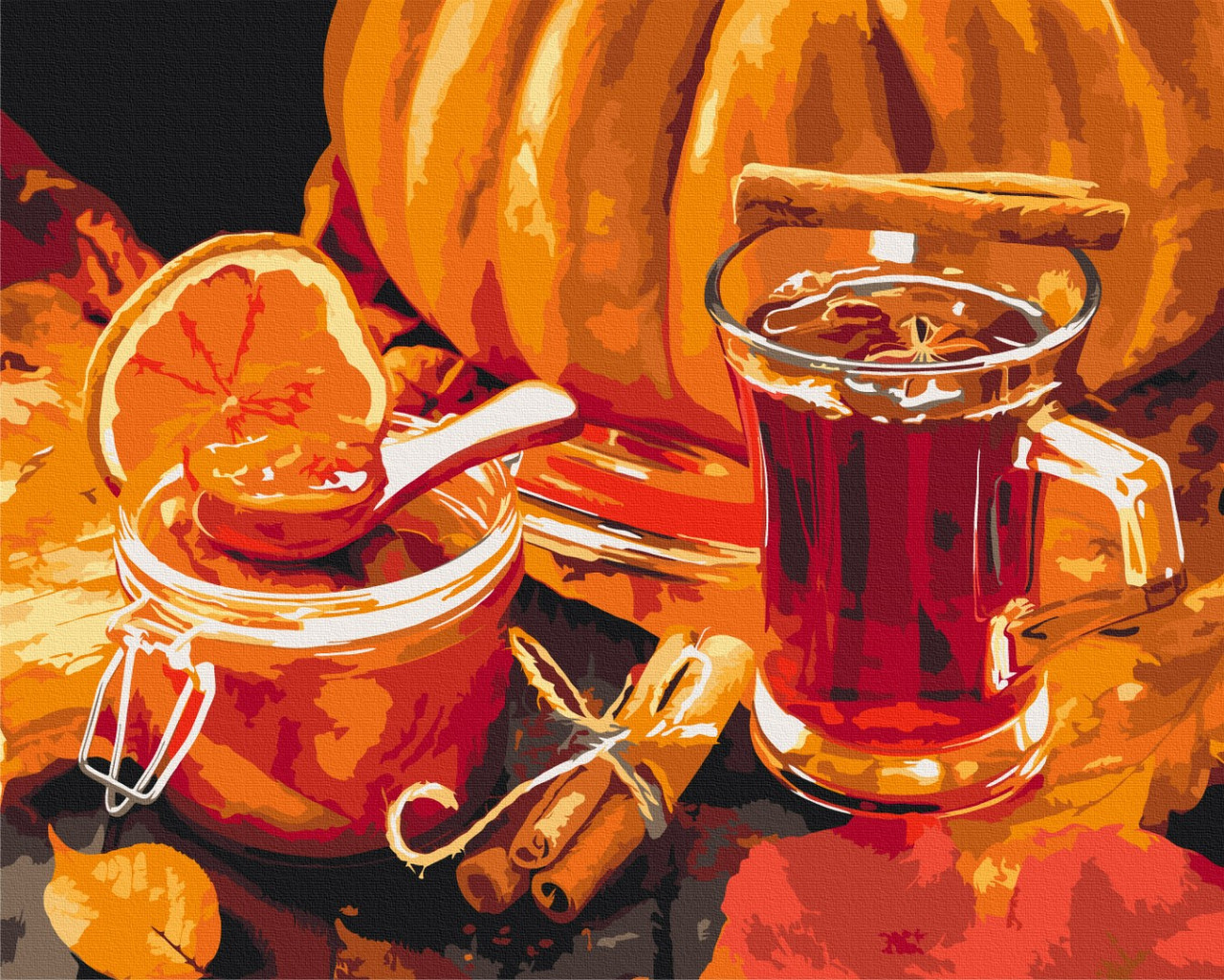 Картина за номерами 40х50 см. Осінній чай. Brushme, фото 1