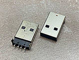 10 шт. Штекер монтажний USB 2.0 (AM) 4pin чорний, фото 2