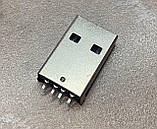 10 шт. Штекер монтажний USB 2.0 (AM) 4pin чорний, фото 3