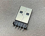 10 шт. Штекер монтажний USB 2.0 (AM) 4pin чорний, фото 4