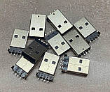 10 шт. Штекер монтажний USB 2.0 (AM) 4pin чорний, фото 6