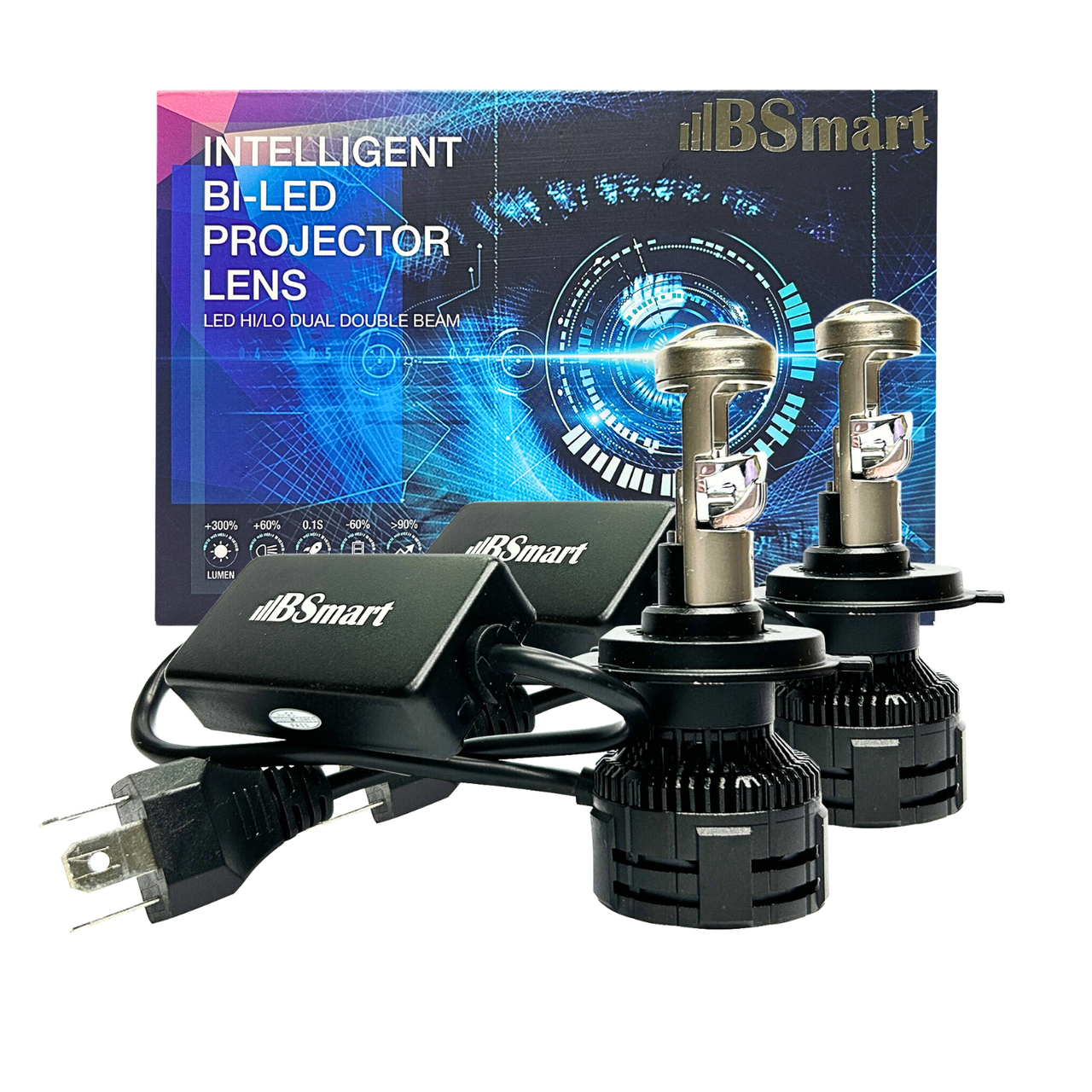 Міні лінзи Bi-LED BSmart BS04S цоколь H4 45W / 65W 12V, фото 1