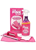 Набор для мытья окон The Pink Stuff Window Cleaning Kit (2 салфетки + щетка + жидкость)
