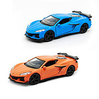 Автомодель — CHEVROLET CORVETTE Z06 2023 (жовтогарячий, світло-блакитний)
