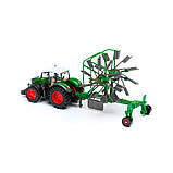Модель - ТРАКТОР FENDT 1050 VARIO з роторними валковими граблями (10 cm), фото 4