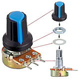 Резистор змінний 1 КОм із ручкою, фото 2