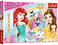 Пазл Glitter - Прогулянка Принцес. Disney Princess (100 ел.) 14819 (Trefl)