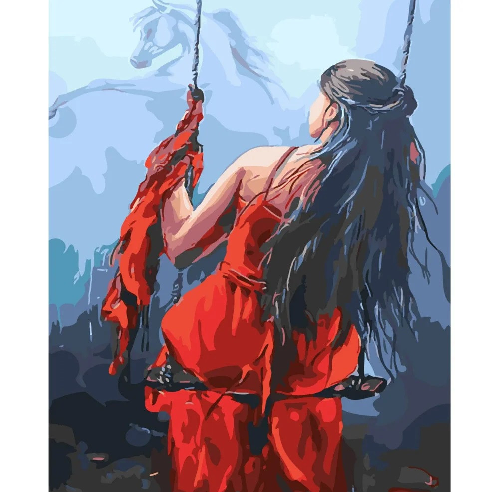 Набір для розпису за номерами "Качелі мрій" SY6101 розміром (40х50).(Strateg), фото 1