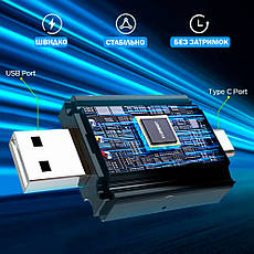 Адаптер Бездротовий для авто USB+Type-C для Apple CarPlay і Android Auto 2в1 5G WiFi Bluethooth Чорний (6239), фото 4