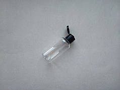 50 - 51 мл ПЕТ Круглий прозорий флакон з кришкою фліп-топ чорного кольору, пластмасовий