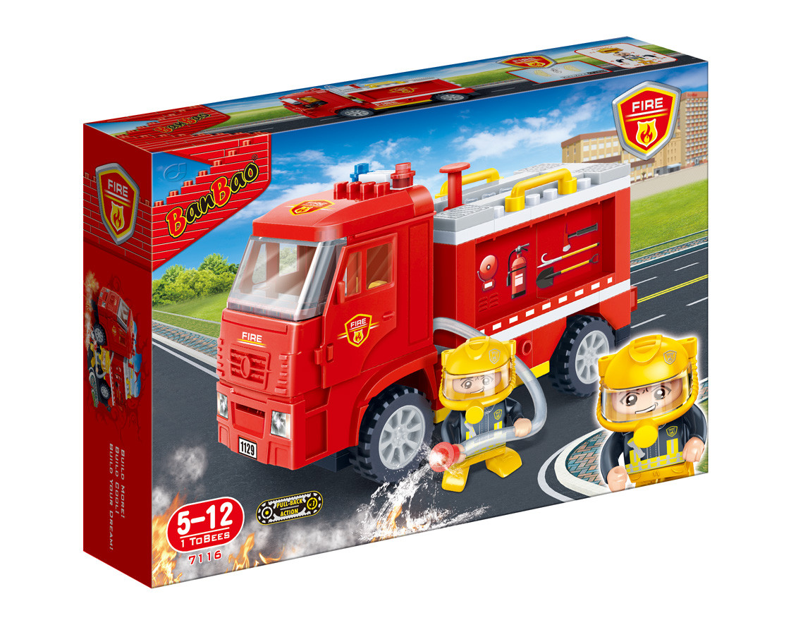 Конструктор BanBao Пожежники. Пожежне авто (126 елм.) (7116) (BanВao)