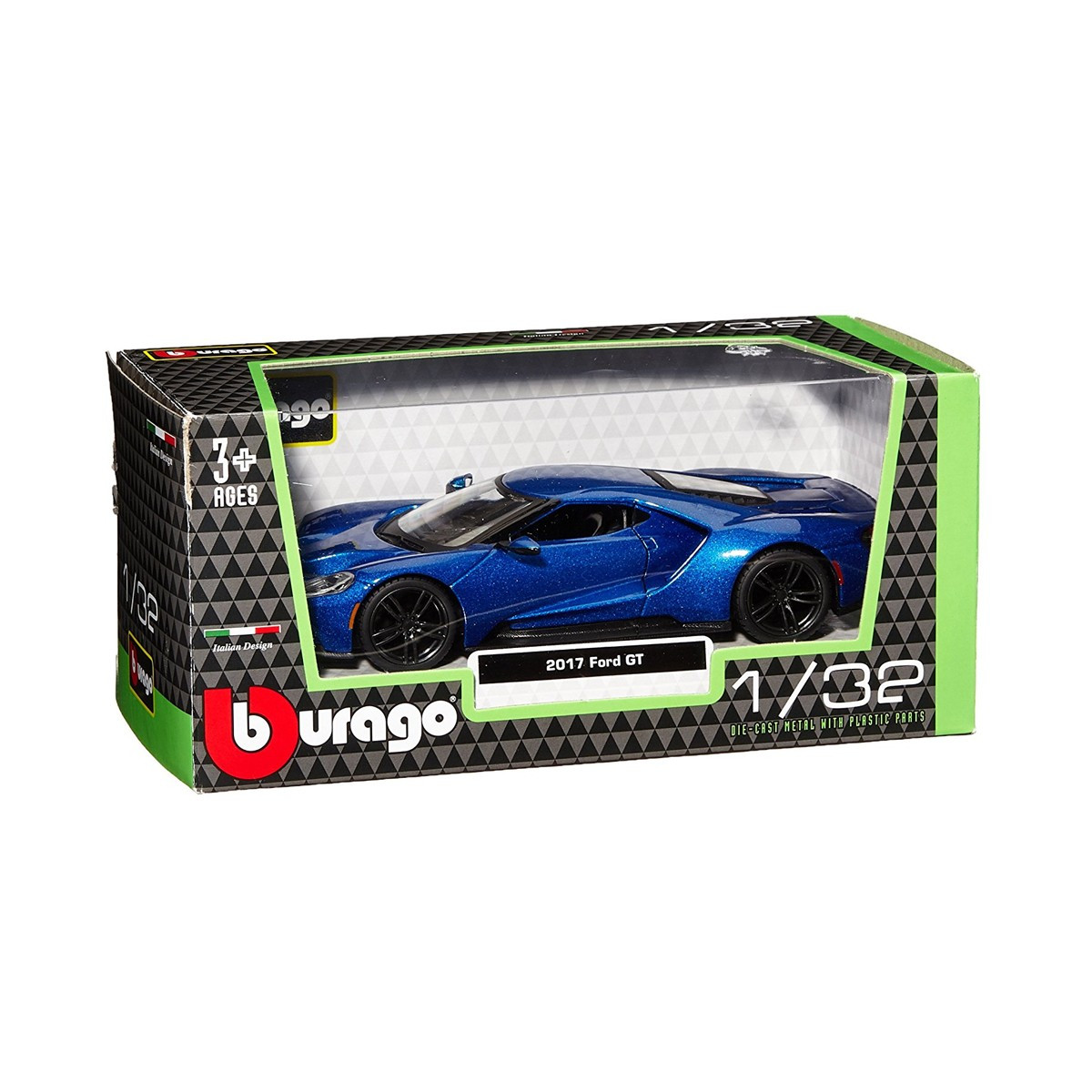 Автомодель Bburago FORD GT (блакитний металік, сріблястий металік, 1:32)