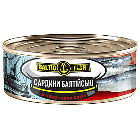 Сардини Baltic Fish Балтійські в томатному соусі ж/б, 240 г