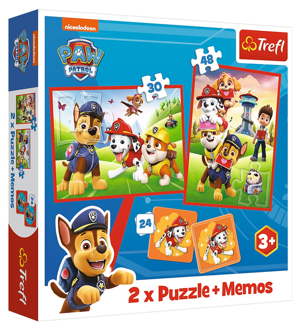 Пазли 2 в 1 + Мемо. Весела команда. Щенячий патруль. PAW Patrol team in action 93337 (Trefl)