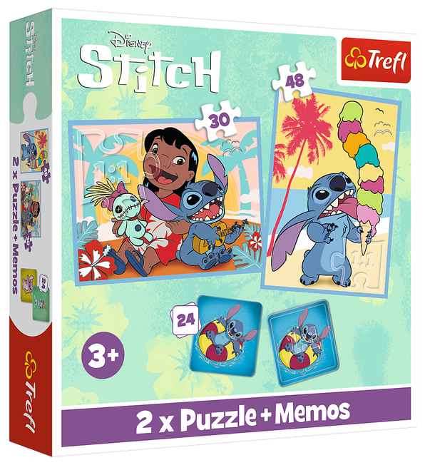 Пазли 2 в 1 + Мемо. Щасливий день Ліло і Стітча. Lilo & Stitch. Happy Lilo&Stitch day 93585 (Trefl)