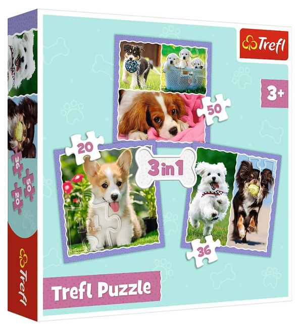Пазли 3 в 1 Милі песики. Lovely dogs (20,36,50 ел.) 34854 (Trefl)