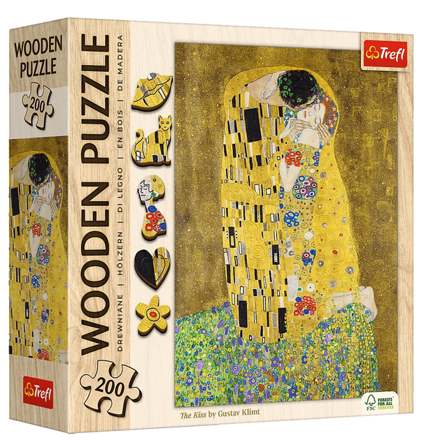 Пазли Wooden Puzzle. Поцілунок. Густав Клімт. The Kiss. Gustav Klimt (200 ел.) 20247 (Trefl)