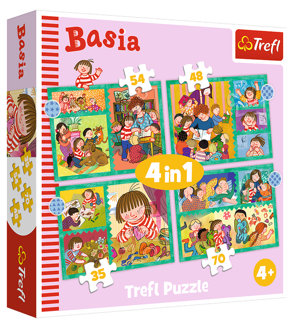 Пазли 4 в 1 Пригоди. Сім'я Базі. The adventures of Basia 34606 (Trefl)