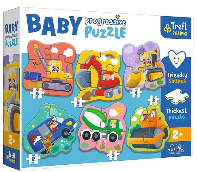 Пазли Baby Progressive Puzzle 6 в 1. Спеціальна техніка. Vehicles 44004 (Trefl)