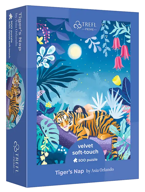 Пазли Velvet Soft Touch Дрімота тигра. Tiger's Nap (500 ялинок.) 37424 (Trefl)