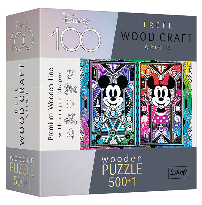 Пазли фігурні з дерева Trefl Wood craft Міні та Міккі (500+1 елм.) 20182 (Trefl)