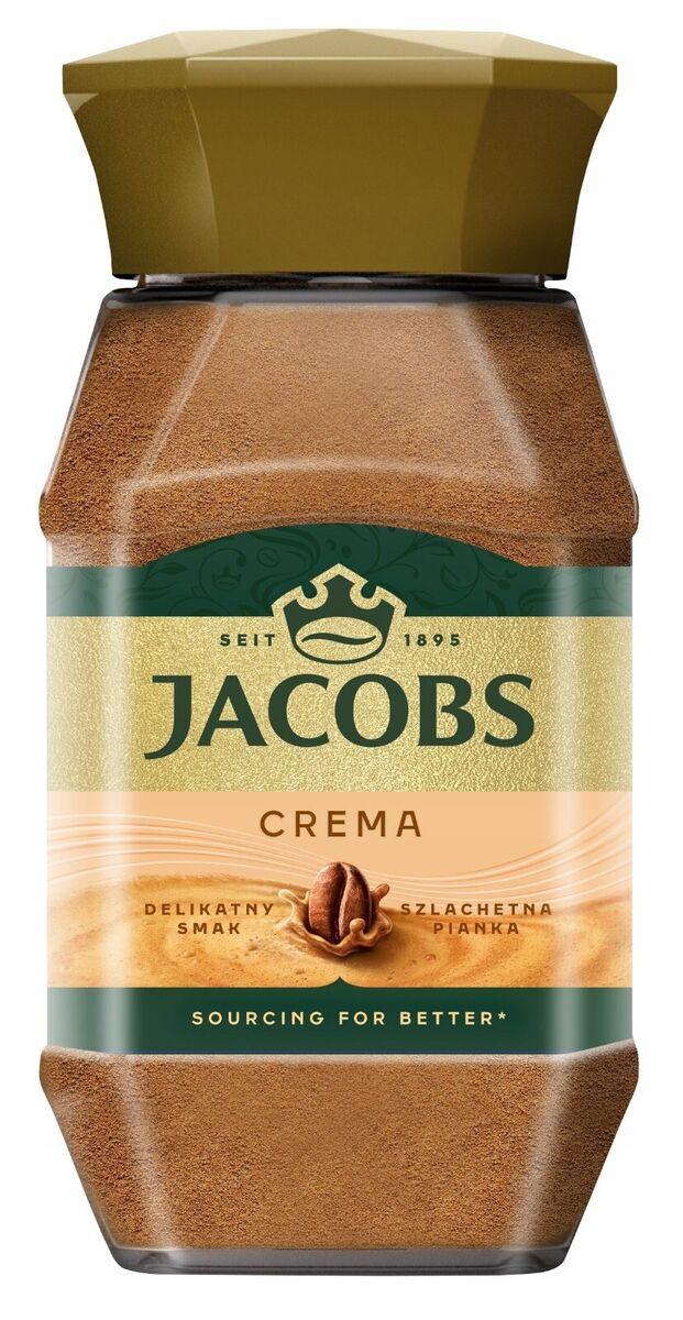 Кава розчинна Jacobs Crema, 200г, Німеччина, в скляній банці, порошкоподібна