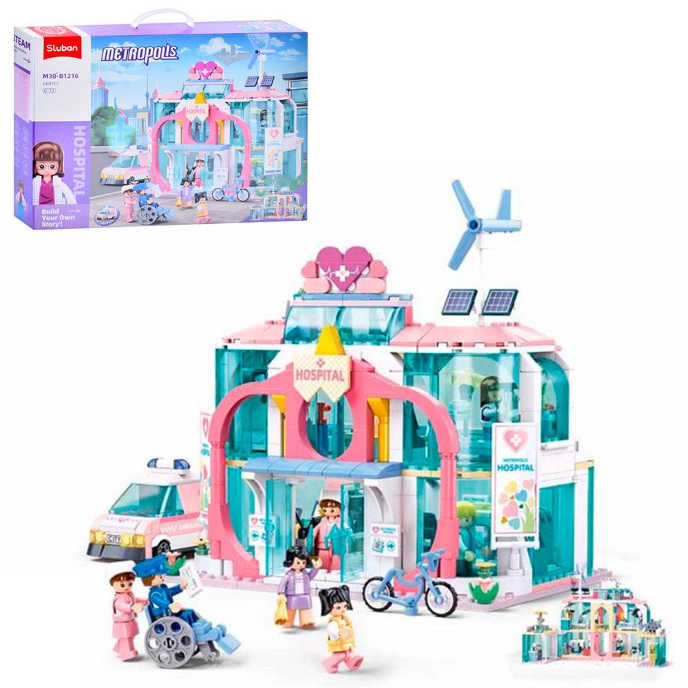 Конструктор SLUBAN M38-B1216 Метрополіс: Міська лікарня мрії, 668 дит., фото 1