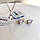 Срібний набір з великим фіанітом 9 мм Білий Сережки Кулон Ланцюжок, фото 6