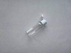 50 - 51 мл ПЕТ Круглий прозорий флакон з кришкою фліп-топ білого кольору 18/410, пластмасовий