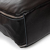 Сумка жіноча шкіряна на плече чорна подвійне відділення з перегородкою на блискавці класична Alex Rai 8779-9, фото 5