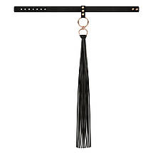 Нашийник із флоггером Rosy Gold — Collar with Flogger — Black, фото 4