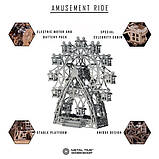 Колекційна модель-конструктор Metal Time Amusement Ride Колесо огляду з електродвигуном (MT033), фото 4