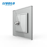 Розетка супутникова SAT Livolo сірий скло (VL-C7FCSL-1IP)