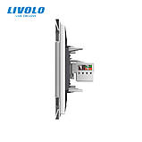 Розетка комп'ютерна подвійна RJ-45 Livolo білий скло (VL-C792C-11), фото 3