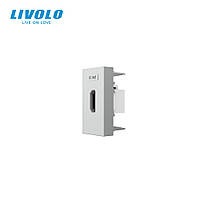 HDMI розетка LIVOLO 1.4, сіра, модуль 0.5 поста, для телевізора / ПК (VL-FCHD-1IP)