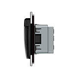 Електрична розетка вологозахисна з кришкою IP44 з заземленням, LIVOLO, чорна, скляна рамка, шторки, 250В 16А (VL-C7C1EUWF-12), фото 3