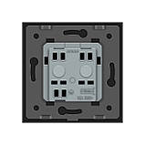 Електрична розетка вологозахисна з кришкою IP44 з заземленням, LIVOLO, чорна, скляна рамка, шторки, 250В 16А (VL-C7C1EUWF-12), фото 4