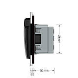 Електрична розетка вологозахисна з кришкою IP44 з заземленням, LIVOLO, чорна, скляна рамка, шторки, 250В 16А (VL-C7C1EUWF-12), фото 6