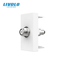 Супутникова розетка SAT LIVOLO, біла, модуль 0.5 поста, для ресивера / антени (VL-FCSL-1WP)